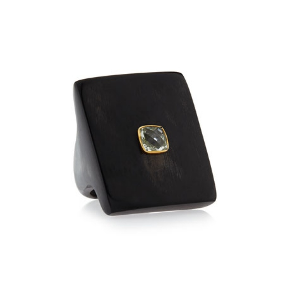 Dark Horn Crystal Ring, Size 6